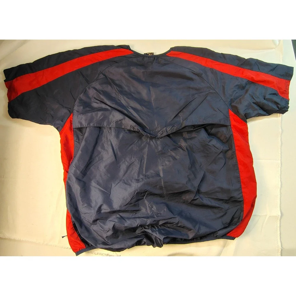 Cooperstown Dreams Park Baseball Windshirt V-Neck Pullover Navy Red Retro 2XL